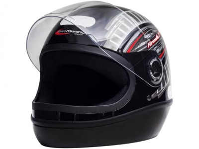 Capacete de Moto Fechado Taurus Fórmula 1 - Grafic Preto Tamanho 56 - Magazine Ofertaesperta