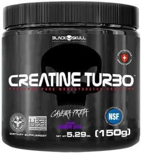 Caveira Preta Creatine Turbo - 150g Creatine Turbo Uva 150g