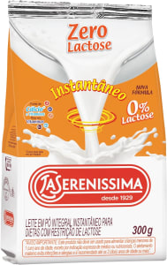 2 Unidades — Leite em pó Integral Instantâneo Zero Lactose 300 g