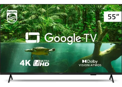 Smart TV Philips 55" 4K LED HDR10+ Dolby Vision 3X HDMI 2X USB Google TV WiFi - 55PUG7408/78