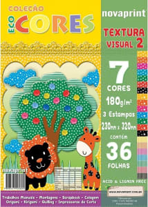 Bloco Para Educacao Artistica Textura 2 Dec.180g 36 Folhas 230x320 - Pacote com 1 Unidade Novaprint, Multicor