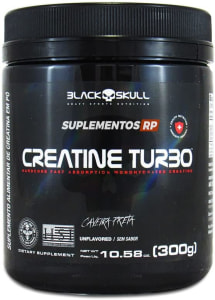 Creatine Turbo Monohidratada - 300G sem Sabor Black Skull