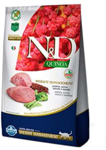  Ração Quinoa Weight N&D para Gatos Adultos sabor Cordeiro - 7,5kg 