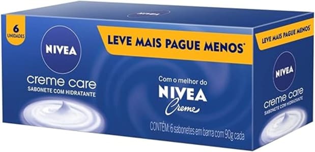 NIVEA Sabonete em Barra Creme Care Promo 6 un. 90g - Limpa e deixa a pele macia mesmo após o banho, com glicerina, fragrância NIVEA Creme e o exclusivo ingrediente Eucerit