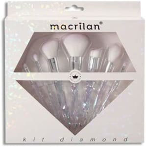 Kit Diamond com 7 Pincéis Profissionais para Maquiagem - ED003 Macrilan