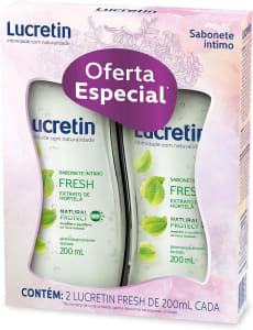 Lucretin Fresh - Kit Sabonete Líquido Íntimo 200Ml Pacote de 2 Unidades