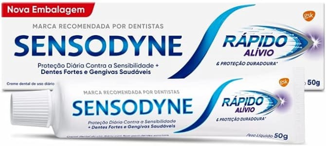 Sensodyne Rápido Alívio Creme Dental Para Dentes Sensíveis, Proteção Contra Cárie, 50g