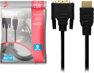 Cabo DVI + HDMI 2 Metros DVI 24+1 - 5+