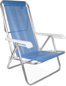 Cadeira Reclinável Alumínio 8 Posições Azul Mor