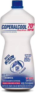 10 Unidades Coperalcool Bacfree 70°INPM Tradicional 1L Coperalcool