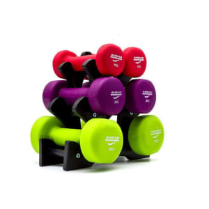 Kit 3 Halteres Sextavados Peso Academia Fitness Suporte 12Kg - Ahead Sports