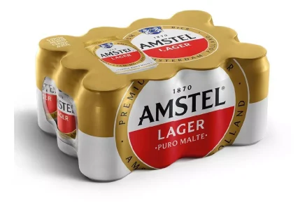 Cerveja Premium Puro Malte Lager Lata Com 350ml 12 Unidades Amstel