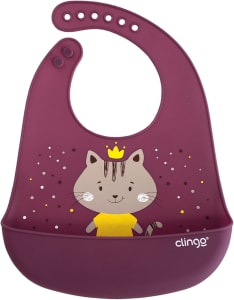 Clingo Babador De Silicone Com Bolso Coletor - - Milky Rosa