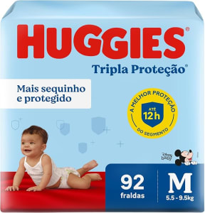 Huggies Fralda Tripla Proteção M 92 Un