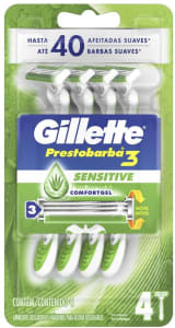 Aparelho de Barbear Gillette Prestobarba 3 SenseCare com 4 Unidades