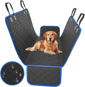 Capa Pet Protetora Impermeável Antiderrapante Para Assento Traseiro (Azul)