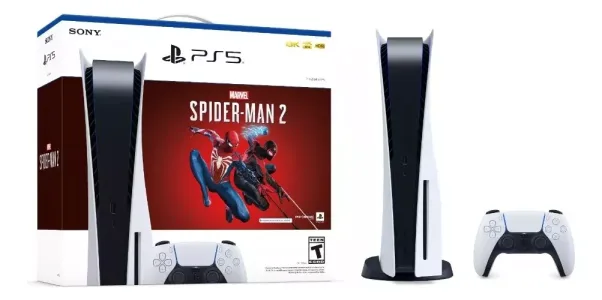 Console PlayStation 5, 825GB, Acompanha 1x Controle e 1x Jogo Malvel's Spider Man 2 - Sony (Branco) 