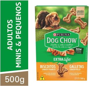 2 Unidades - Nestlé Purina Dog Chow Carinhos Petisco Integral Mini Para Cães Adultos Raças Pequenas Frango 500g