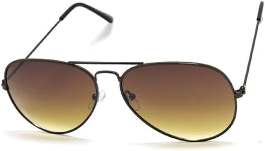 Óculos De Sol Unissex Aviador Com Proteção UV-400 - A&A (Preto-Marrom)