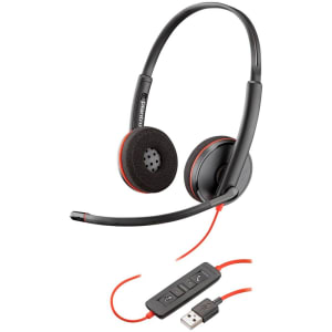 Headset Poly Blackwire C3220 USB-A Estéreo Cancelamento de Ruídos