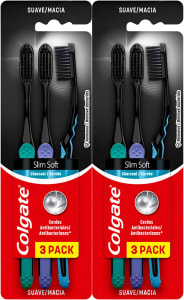 Escova de Dente Colgate Slim Soft Black 6 unidades