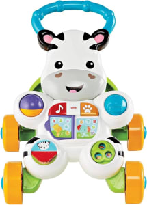 FISHER-PRICE, Andador e Apoiador para bebês, Formato Zebra, Com Sons Educativo, a partir de 6 meses