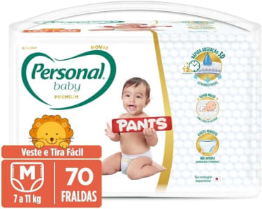 Fralda Personal Baby Premium Pants M - 70 Unidades, Cor: Branco