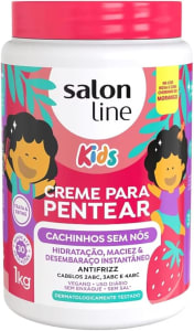 Salon Line, Creme de Pentear Kids, Cachinhos Sem Nós, Vegano - Para Cabelos Ondulados, Cacheados e Crespos, 1 kg