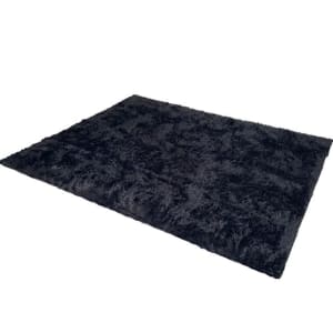 Tapete Saturs Shaggy Pelo Alto Preto - 150 x 200 cm Tapete para Sala e Quartos - Diversas Cores 