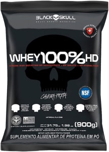 Refil Whey 100% Hd Chocolate 900G, Black Skull