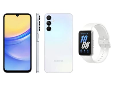 Smartphone Samsung Galaxy A15 6,5” 128GB - Azul Claro 5G + Smartband Galaxy Fit3 Prata