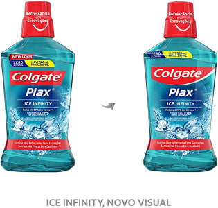 2 Unidades Enxaguante Bucal Colgate Plax Ice Infinity 500ml (Total 2 unidades)