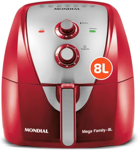 Fritadeira Sem Óleo Air Fryer 8L, Mondial, Vermelho/Inox, 1900W, 127V - AFN-80-RI