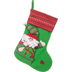 Bota Papai Noel com Barra em Tricot, 40cm - Christmas Traditions