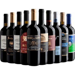 Kit 10 Vinhos Italianos por R$39,90 cada garrafa