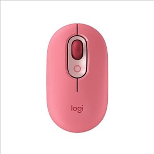 Mouse sem Fio Logitech POP com botão Emoji Customizável, Tecnologia SilentTouch, Precisão e Velocidade, Design Compacto, Conexão Bluetooth, Multidispositivo - Rosa Heartbreaker