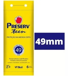 Preservativo Teen Lubrificado Com Óleo De Silcone 6 Unidades, Preserv