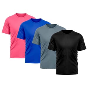 Kit 4 Camiseta Masculina Dry Proteção Solar UV Básica Lisa Treino Academia Camisa Camisetas