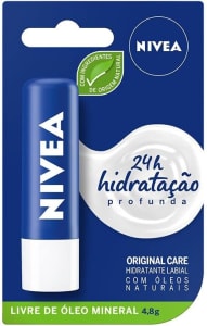 NIVEA Hidratante Labial Original Care - Com Manteiga de Karité & Pantenol, hidrata por 12 horas oferecendo proteção e cuidados intensivos aos seus lábios - 4,8g
