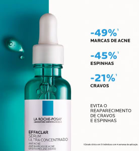 La Roche-Posay Effaclar Sérum Ultra Concentrado, Sérum Antiacne, Reduz Espinhas, Cravos, Marcas de Acne e Poros Visíveis 30ml