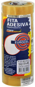 Eurocel 20001230M, Fita Adesiva Pp 2000 12mmx30m, Transparente, Incolor, Pacote com 10