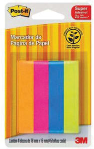 Marcador de Página Adesivo Post-IT Flags de Papel 76 MM x 15 MM - 180 Folhas