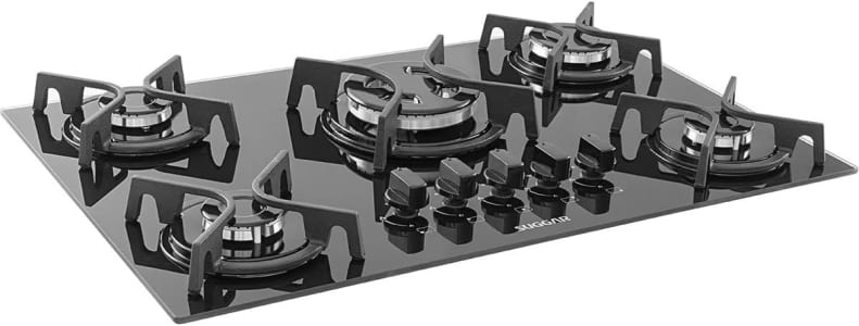 Cooktop Tri-chama Ferro Fundido Central 5 Bocas Preto a gás SUGGAR - FG5305FVP