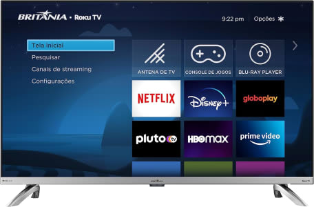 Smart TV 32” Britânia BTV32G7PR2CSGBLH LED Dolby Audio - TVs - Magazine {{route.pmdStoreName}}Logo LuLogo Magalu