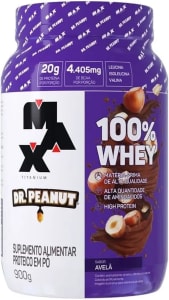 100% Whey Max Titanium X Dr. Peanut (900g), Sabor Avelã