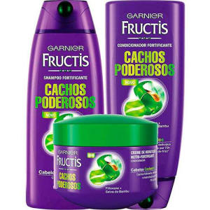 Kit Shampoo Fructis Cachos Poderosos 400ml + Condicionador Fructis Cachos Poderosos 400ml + Creme De Tratamento Fructis Cachos Poderosos 300g (Cód. 133142109)