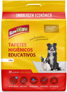 Baw Waw Tapetes Higiênicos Slim para Cães 30 Unidades