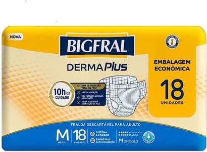 Fralda Bigfral Derma Plus, Bigfral, Médio