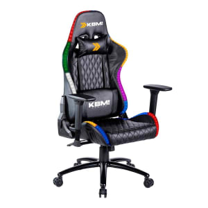 Cadeira Gamer KBM! GAMING CG370 RGB Preto Luz RGB Com Almofadas Reclinável - KGCG370RGB