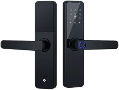 Fechadura Digital de Porta Inteligente Eletrônica de Embutir K7 Pro+ Bluetooth Desbloqueio por Biometria, Senha, Cartão, Chave e Remotamente pelo App 